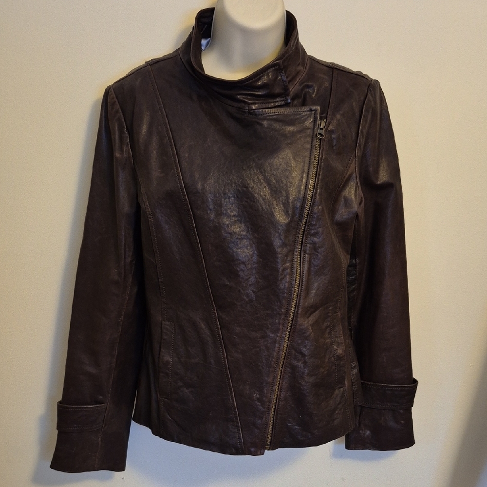 Soia & Kyo Dark Brown Leather Jacket